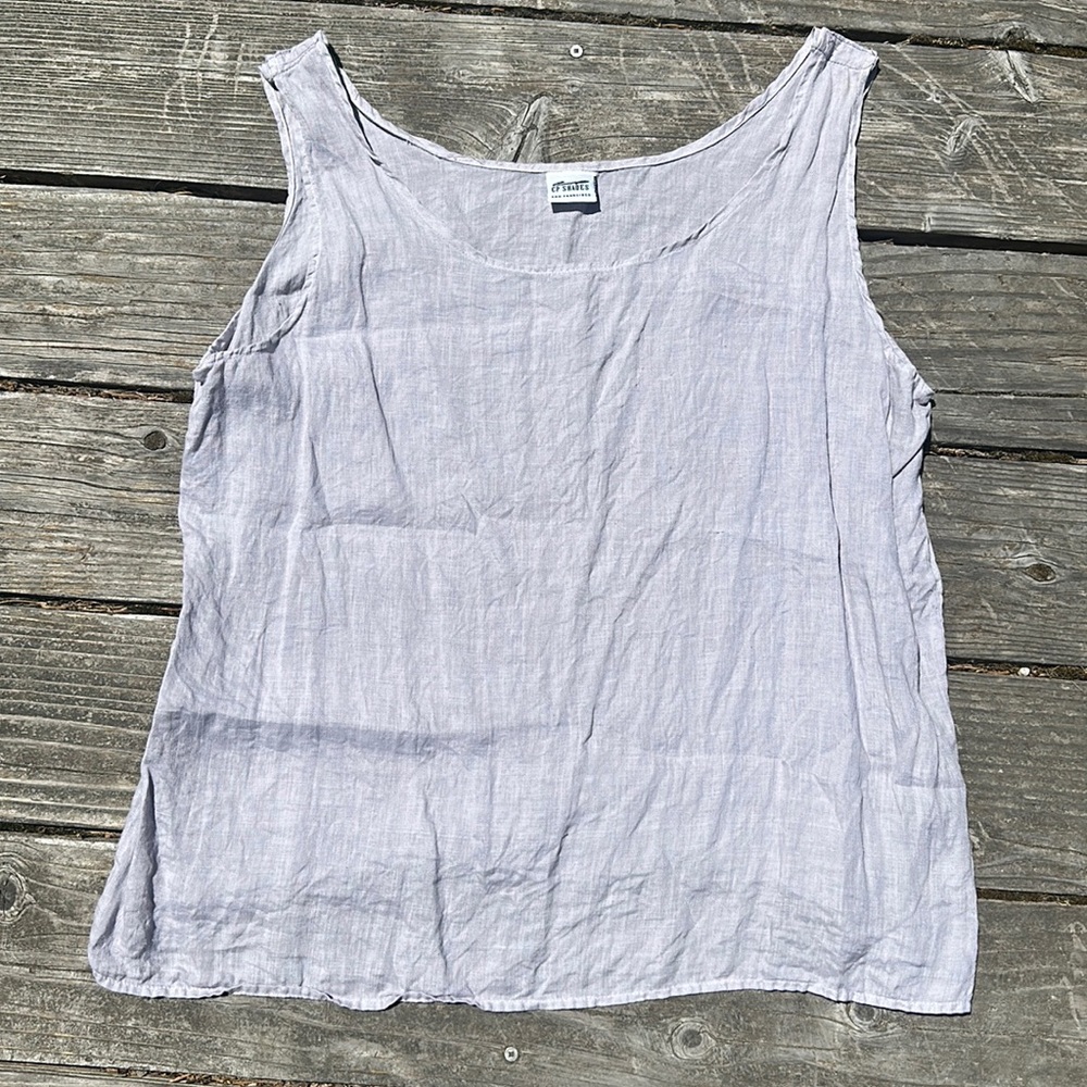 CP Shades San Francisco Vintage 90s 100% Linen hand dyed Tank top Lavender L